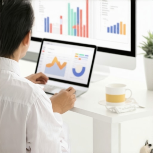 Person analyzing GMB profile and local SEO data on computer