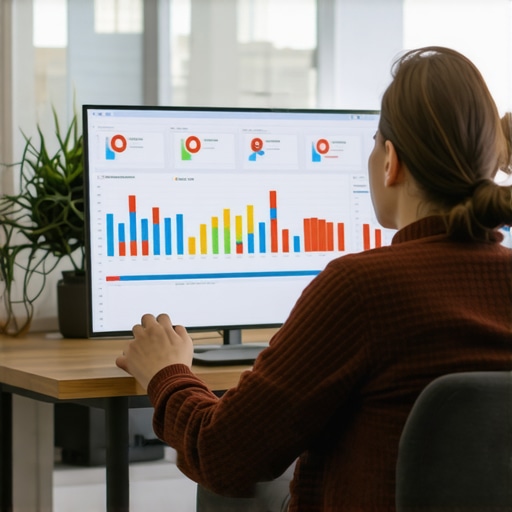 SEO expert examining local SEO analytics dashboard with focus on GMB signals.