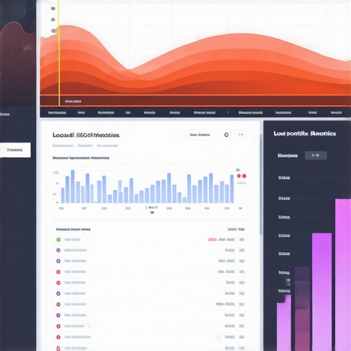 Screenshot of local SEO analytics dashboard with GMB metrics