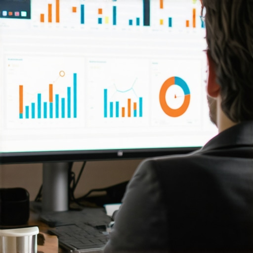 Digital marketing expert reviewing local SEO data on a computer.