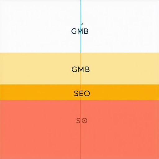 Diagram showing interconnected layers of GMB signal repair, SEO, and content
