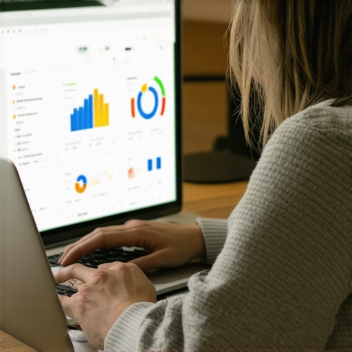 Business owner analyzing GMB profile and local SEO metrics