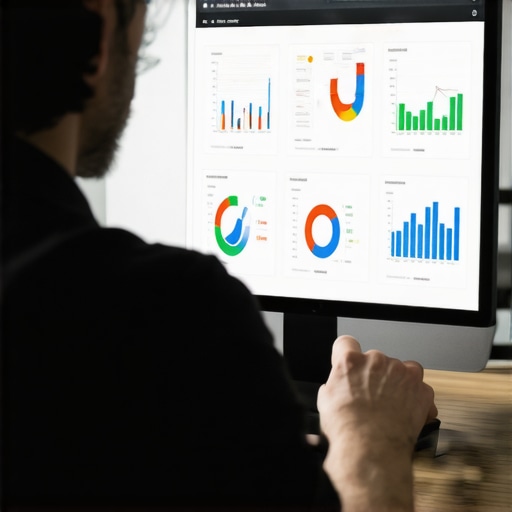 SEO expert analyzing GMB signals and data charts on a computer