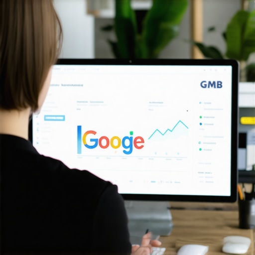 Person reviewing local SEO data on a laptop, focusing on Google My Business signals.