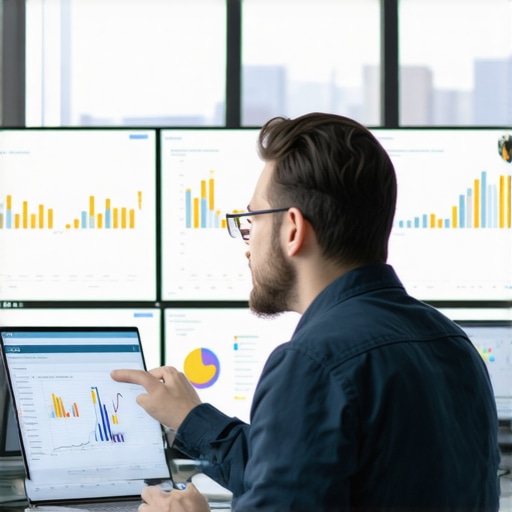 Expert reviewing local SEO and GMB signal data on a computer screen.