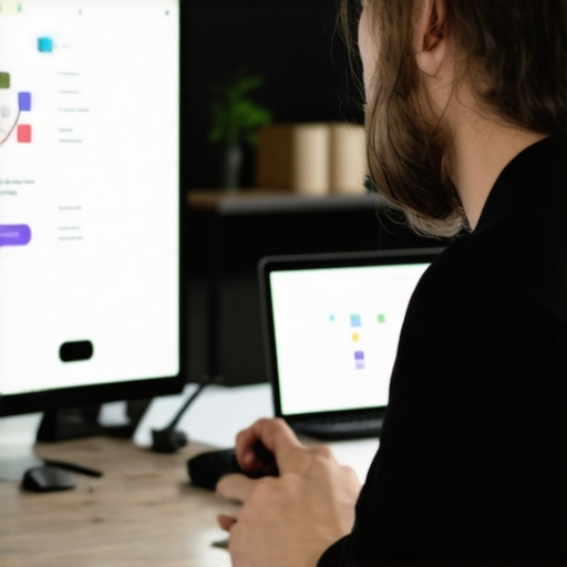 Business owner performing GMB audit with checklist and tools