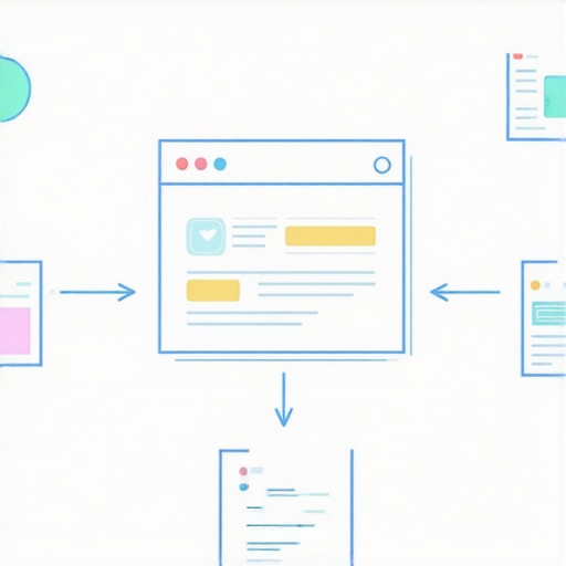 Illustration of schema markup, semantic keywords, and technical signals improving Google My Business rankings