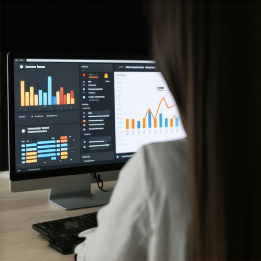 Person analyzing local SEO data on a laptop with graphs and citation reports.