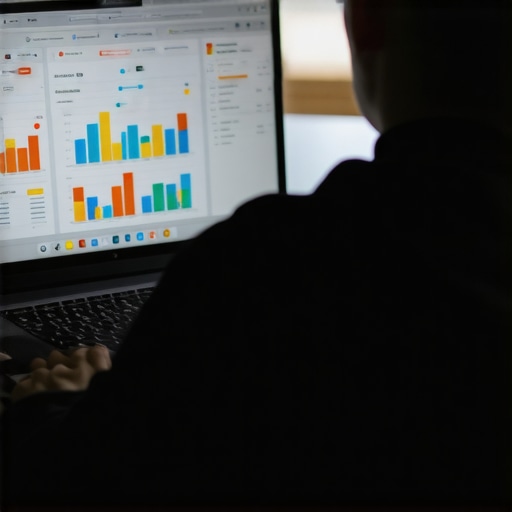 Person reviewing local SEO stats on their laptop, focusing on GMB analytics.