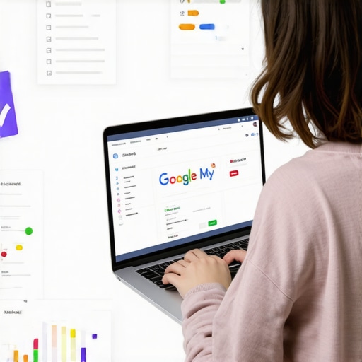 Person reviewing Google My Business profile while auditing local signals.