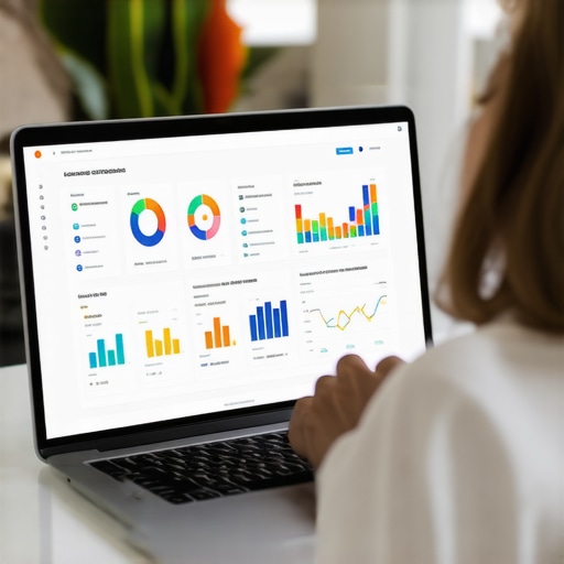 Monitoring Local SEO Signals Person reviewing local SEO performance on computer with maps and data charts