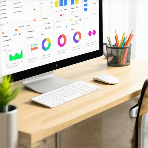 SEO Tools Dashboard for Local Rankings A computer monitor displaying local SEO analytics and signal repair dashboards.