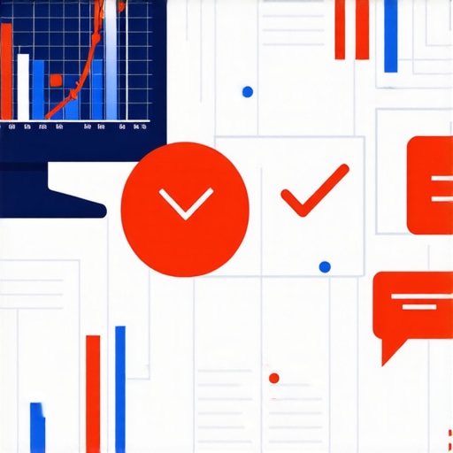 A depiction of various digital dashboards and icons representing SEO monitoring tools.
