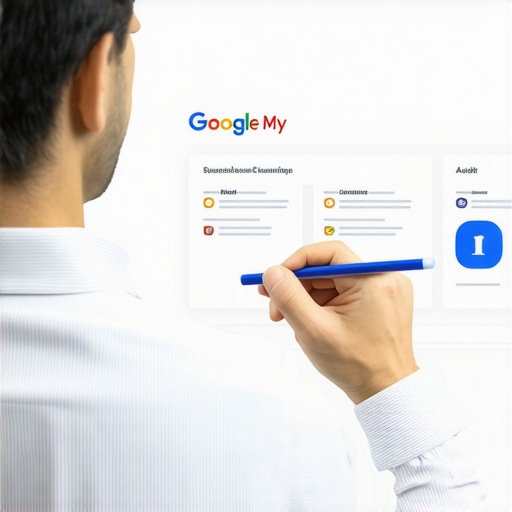 Digital marketer analyzing local business listing for data conflicts