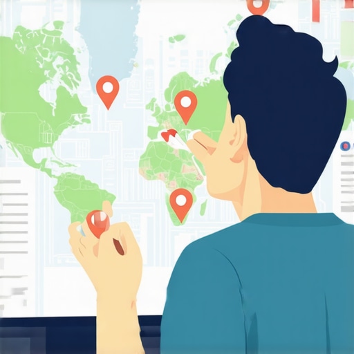 Illustration of someone removing duplicate and junk data from a digital map of local business listings.