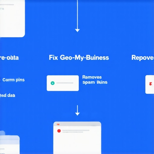 Infographic illustrating steps for cleaning up GMB signals and boosting local rankings in 2026