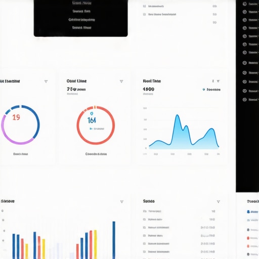 A digital dashboard with charts and metrics showing Google My Business signal health and rankings.