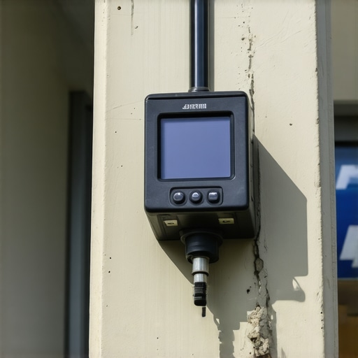 A professional GPS device mounted on a city corner, ensuring accurate map coordinates