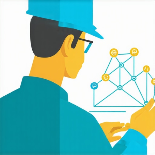 Technician fixing signals in a network diagram representing Google My Business signals.