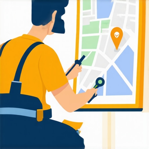 Person fixing digital signals on a map with tools.