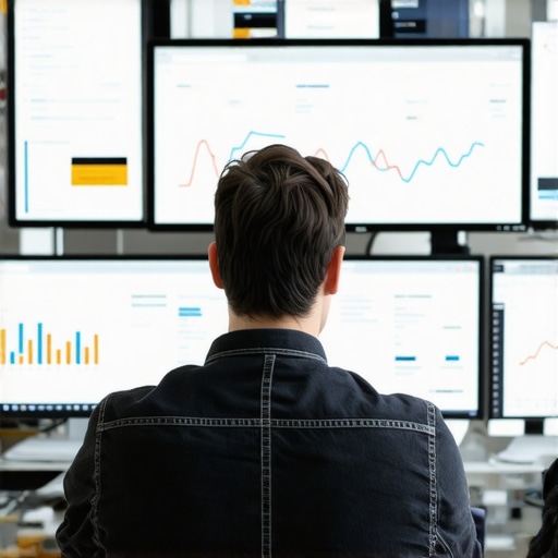 A person working on multiple devices monitoring local SEO signals and citations